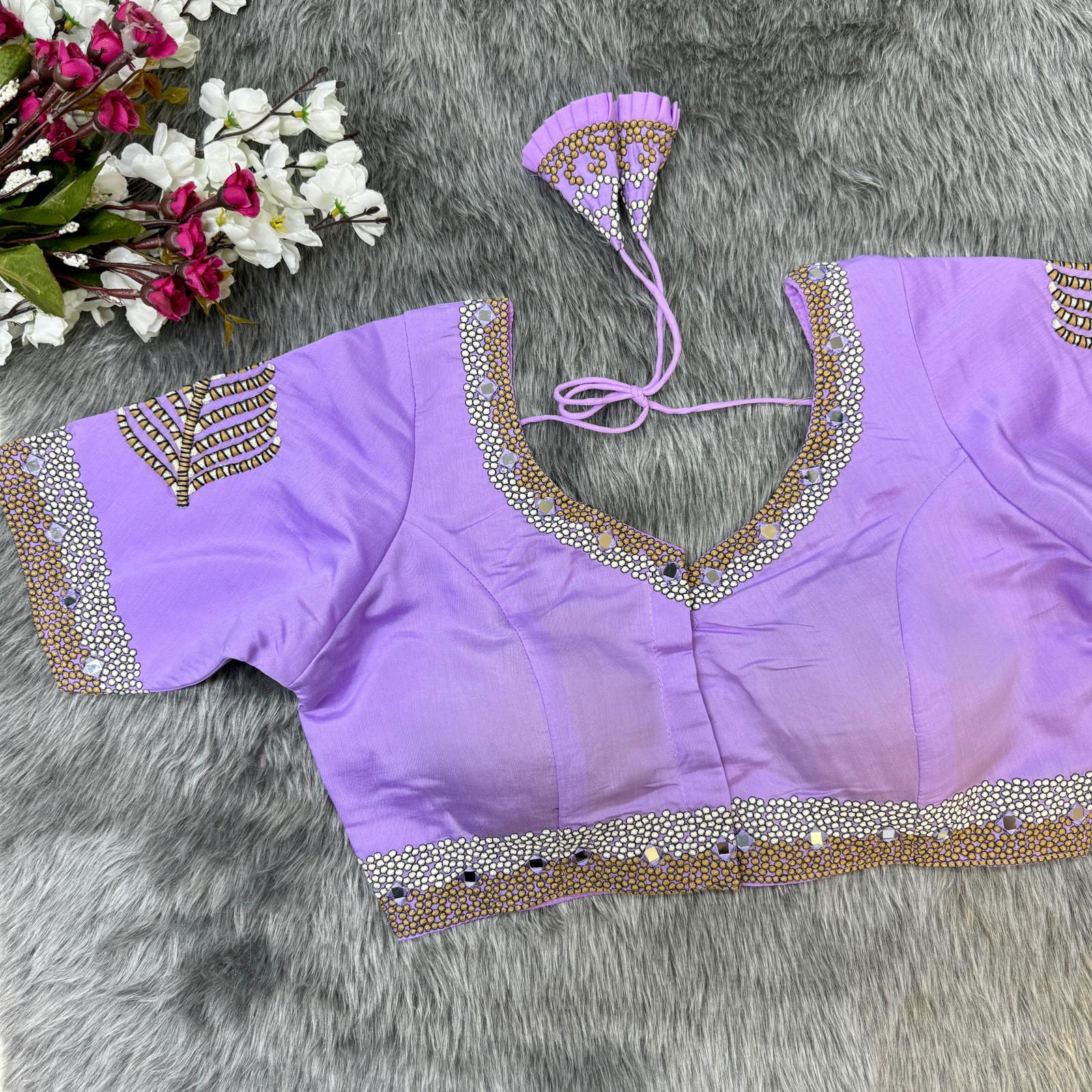 Rk Blouse Designer Soft Silk Heavy Work Party Wear Blouse Wholesale Online
